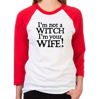 Load image into Gallery viewer, Witch Wife Unisex Baseball T-Shirt
