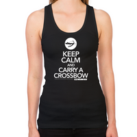 Load image into Gallery viewer, Keep Calm and Carry a Crossbow Women&#39;s Racerback Tank

