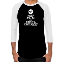 Load image into Gallery viewer, Keep Calm and Carry a Crossbow Men&#39;s Baseball T-Shirt
