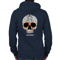 Load image into Gallery viewer, Day of the Dead Skull Zip Hoodie
