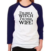 Load image into Gallery viewer, Witch Wife Unisex Baseball T-Shirt
