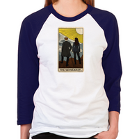 Load image into Gallery viewer, Lost Girl Wanderer Tarot Women&#39;s Baseball T-Shirt
