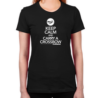 Load image into Gallery viewer, Keep Calm Carry a Crossbow Women&#39;s T-Shirt
