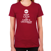 Load image into Gallery viewer, Keep Calm Carry a Crossbow Women&#39;s T-Shirt
