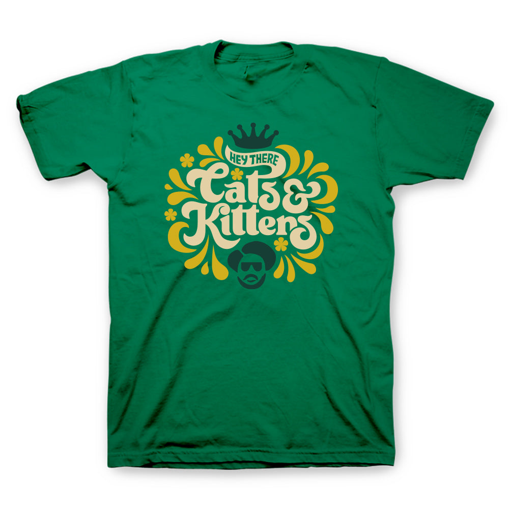 Cats and Kittens Kelly Green T-Shirt